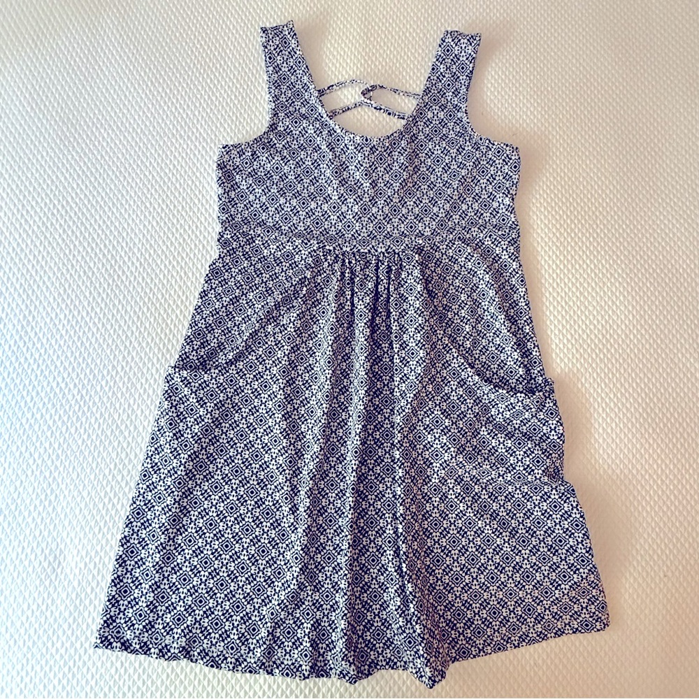 Apt. 9 Sleeveless Midi Dress Blue‎ White Patterned Size Small - Picture 6 of 9